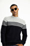 Half Turtleneck Regular Fit Seamless Patterned Sweater