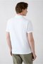 Non-Curling Polo Collar Slim Fit Slim-Fit Cotton T-Shirt with Ribbed Detail - 5