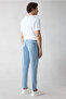 Tapered Fit Elastic Waist Striped Lycra Canvas / Chino Trousers with Side Pockets - 5