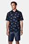 Short Sleeve Boxy Fit Printed 100% Cotton Sports Shirt - 4
