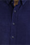 Long Sleeve Regular Fit Sports Buttoned Lapel Cotton Velvet Shirt - 6