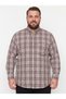 Plus Size Men's Long Sleeve Checkered Single Pocket Oversized Shirt (2XL - 3XL - 4XL) - 4