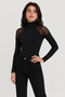 Women's Black Tulle Blouse with Shoulders - 2