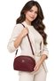 Burgundy Women's Crossbody Bag with 3 Compartments and Adjustable Strap Shoulder Bag - 3