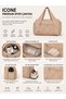 Women's Sports and Yoga Bag - Multi-Pocket, Shoe Compartment, Rubber Detail, Zippered Front Pocket, Beige Sports Bag - 6