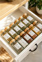 12 Li Glass Spice Jar Set with Bamboo Lids, Bamboo Lid Glass Jar Set