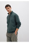 Semi-Zip Green Basic Sweatshirt 0S10419-71598