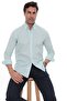 Slim Fit Long Sleeve Lapel Collar Buttoned Breathable Linen Gift Boxed Men's Shirt Fs-004548 - Mint