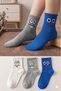 3 Pairs of Emoji Patterned Unisex Colorful Socks Cotton Soft Textured College Socks - 2
