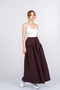 Women's Summer Burgundy Alora Parachute Fabric Skirt with Tie Detail Stylish Daily Comfortable 6894 - 3