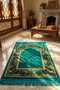 5 Pieces Velvet Prayer Rug Green Yellow Hajj and Umrah Gift 500Gr - 3