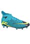 Comfortable Lace-Up Turquoise Yellow Men's Football Boots, Ideal for Use on the Field - 2