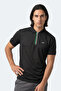 Kenshin Men's Polo Collar Black T-Shirt - 4
