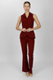 Shawl Collar Patchwork Vest Set 1536506-Burgundy - 1536506 - 4