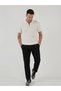 Men's Jacquard Textured Zippered Polo Collar Knitwear T-Shirt - 5