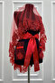 Red Bridal Veil Set, Sparkling Glass Bead Printed, Henna Night Veil Set 6 Pieces