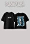 Luxury Yacht Design Back Printed Cotton Black Oversize T-Shirt