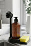 Liquid Soap Dispenser with Sponge Silicone Dish Brush and Stand - Detergent Dispenser Amber Bottle Soap Dispenser with Stand - 3
