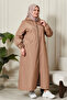 Women's Plus Size Hooded Zipper Long Coat - 6