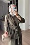Belt Detailed Padded Three-Piece Set - Khaki - 3