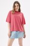 Crep Women's Red Striped Short Sleeve T-Shirt Oversize Fit Soft Knitted Fabric - 9