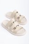 Hayal Women's Beige Skin Gold Detailed Poly Sole Slippers