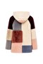 Multicolor Hooded Pocketed Unlined Women's Lamb Fur Coat - 6