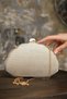 Women's Gold Snake/Honeycomb Textured Metal Framed Evening Dress Wedding Bag with Chain Strap - 2