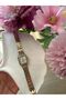Minimal Metal Women's Wristwatch with Stones in Gold - 5