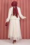 Ruffled Skirt Polka Dot Blouse Skirt Set Cream - 6