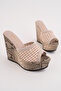 Dzy-1020 Snake Leather Detailed Straw Slippers - 2