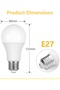 5 عبوات من مصابيح LED E27 بقوة 9 واط، ضوء أصفر دافئ - مصباح دائري حليبي موفر للطاقة - 2