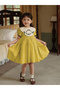 Girls Embroidered Puff Sleeve Dress - 5
