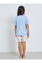 Girls Blue Floral Print T-Shirt and Shorts Set - 5