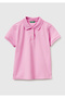 Girl's Pink Logo Pique Polo T-Shirt