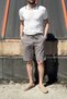Men's, waist lace up, regular fit, Old Money Culture, cotton, linen woven shorts 24INP284 - 8