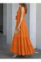 Women's Sleeveless Collared Buttoned Waist Belted Long Tricot Dress - 2