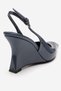 Felon Smoked Blue Patent Leather Women's Wedge Heeled Shoes - 5