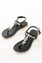 Zri̇n-1110 Premium Black Silver Stone Flip Flop Women's Sandals - 5