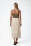 Women's stone wrap cut lined embroidery detailed linen skirt alc-x15510 - 5