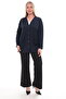Women's Buttoned Pocketed V-Neck Casual Summer Combed Cotton Mother's Jacket Cardigan - 3