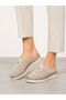 Women's Genuine Leather Handcrafted Special Small Stone Embellished Stylish Slippers - 4