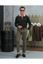 Cotton Lycra Collar Stripe Detailed Slim Fit Zipper Detailed Knitwear Sweater