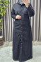 Women's Clothing Plus Size Hooded Buttoned Full Length Denim Dress - 9