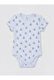 Crew Neck Printed Baby Boy Snap Bodysuit 2 Pack - 3