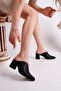 Genuine Leather Women's Daily Light Comfortable Classic Heeled Closed-Front Slippers Dd9759 - 3