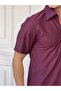 Kayık Neckline Herringbone Pattern Short Sleeve T-Shirt - 2