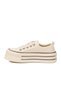Beige Lace-Up Women's Casual Shoes - 4
