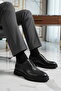 Black Genuine Leather Men's Casual Shoes - 3