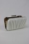 Women's White Pleated Evening Dress Handbag with Chain Strap Clutch - 4